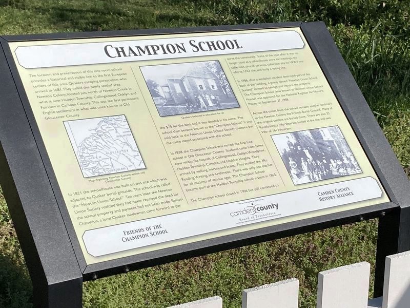 Champion School Marker. Click for full size. Champion School Marker image. Click for full size.