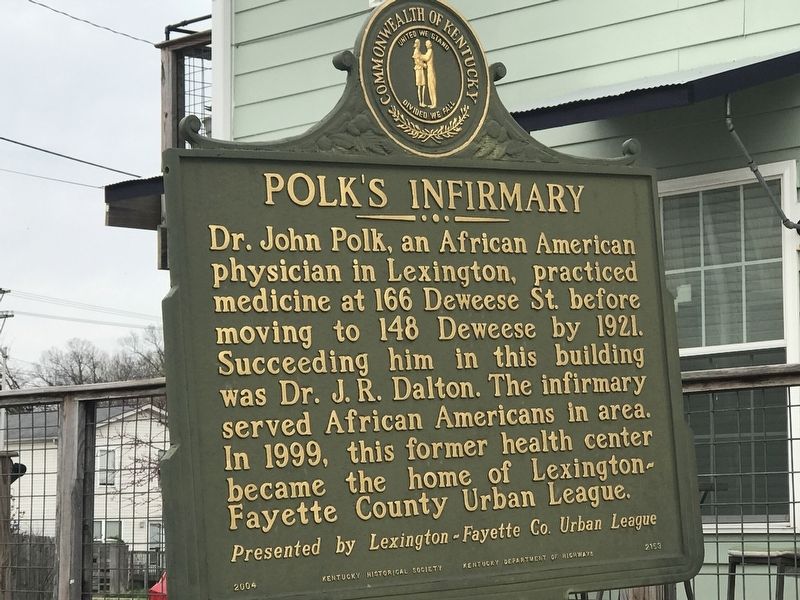 Polk's Infirmary Marker. Click for full size. Polk's Infirmary Marker image. Click for full size.