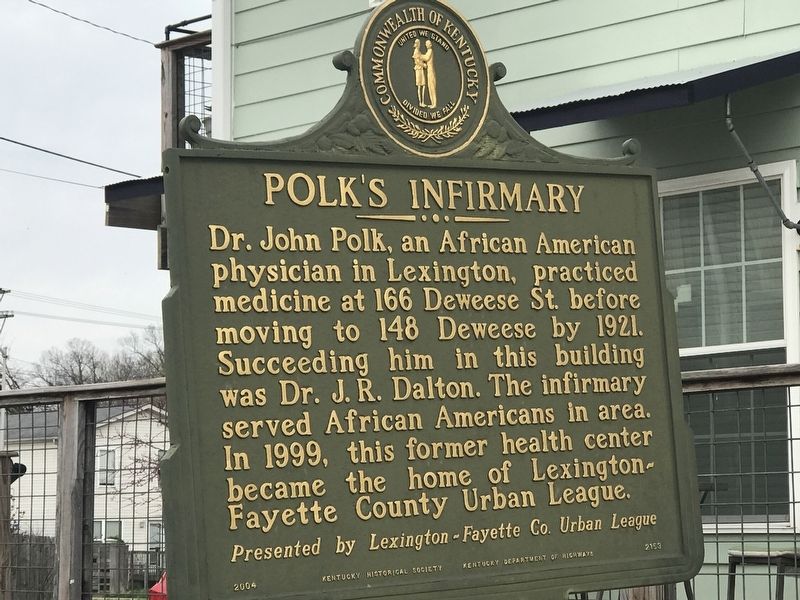 Polk's Infirmary Marker image. Click for full size.