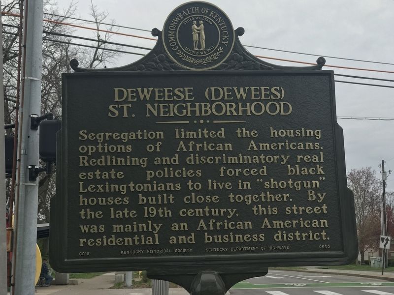 Deweese (Dewees) St. Neighborhood Marker image. Click for full size.