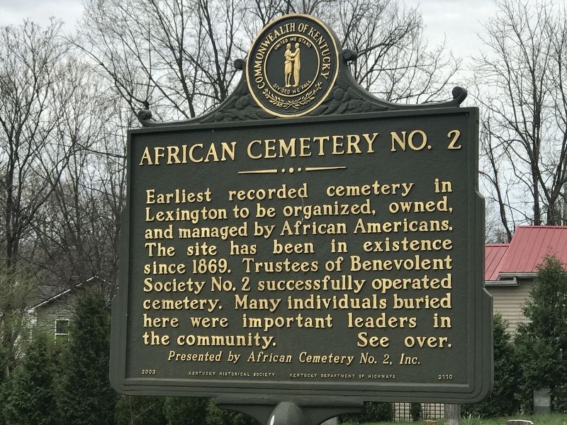 African Cemetery No. 2 Marker (Side A) image. Click for full size.