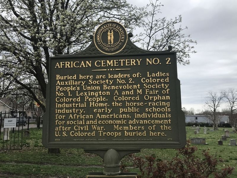 African Cemetery No. 2 Marker (Side B). Click for full size. African Cemetery No. 2 Marker (Side B) image. Click for full size.