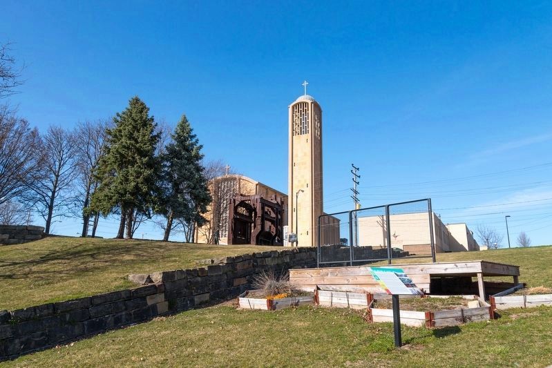 Hazel Hill. Interpretive Panel is in the Foreground.. Click for full size. Hazel Hill. Interpretive Panel is in the Foreground. image. Click for full size.