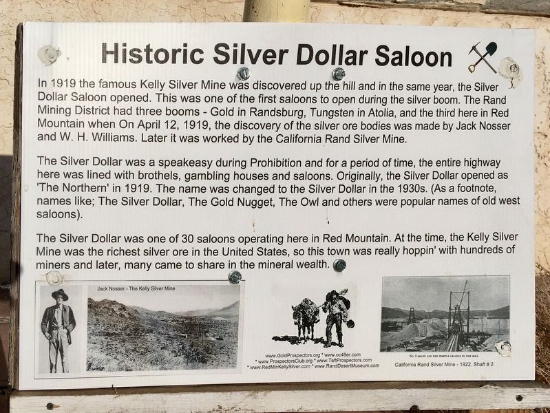 Silver Dollar Saloon Marker image. Click for full size.