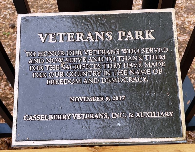 Veterans Park Marker image. Click for full size.