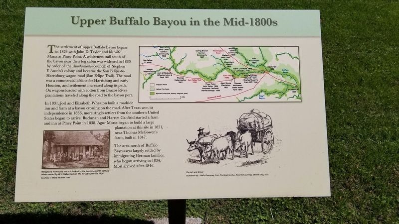 Upper Buffalo Bayou in the Mid-1800s Marker image. Click for full size.