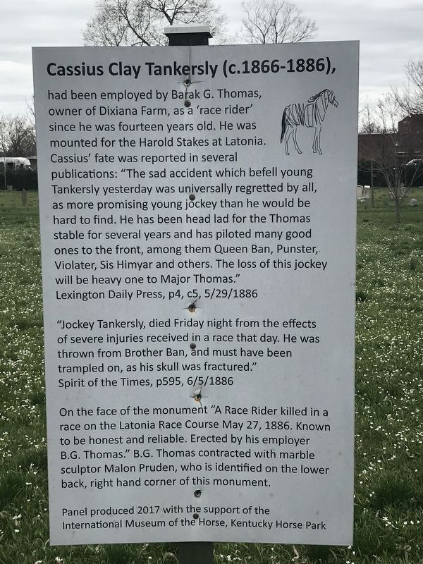 Cassius Clay Tankersly (c. 1866-1886) Marker. Click for full size. Cassius Clay Tankersly (c. 1866-1886) Marker image. Click for full size.