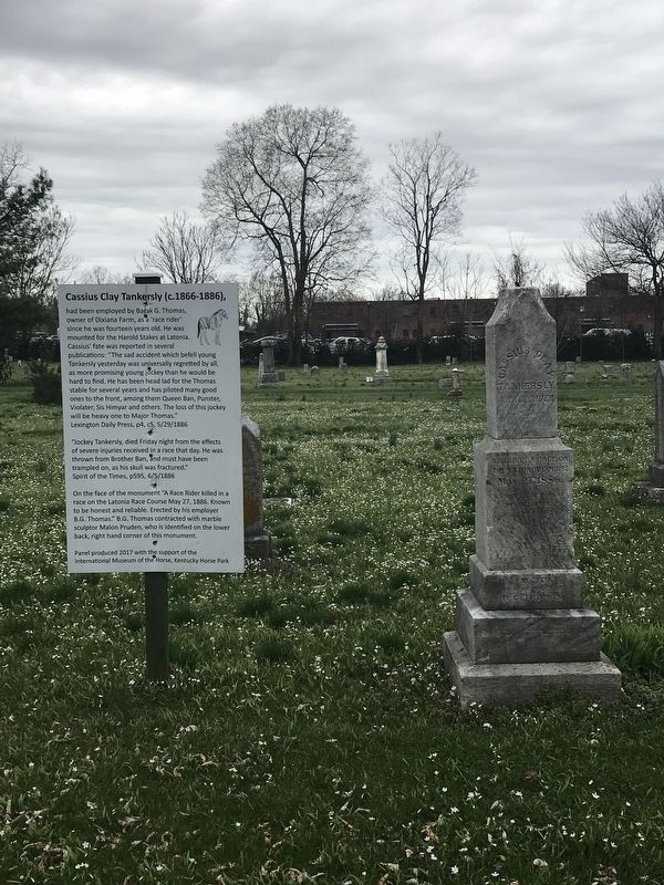 Cassius Clay Tankersly (c. 1866-1886) Marker. Click for full size. Cassius Clay Tankersly (c. 1866-1886) Marker image. Click for full size.