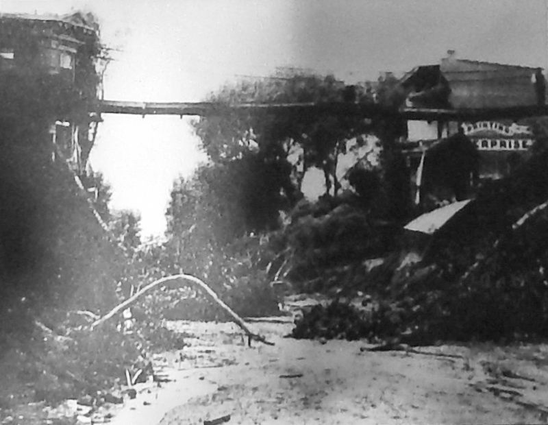 Marker detail: Looking north on Main Street, after the flood of 1902. Click for full size. Marker detail: Looking north on Main Street, after the flood of 1902 image. Click for full size.
