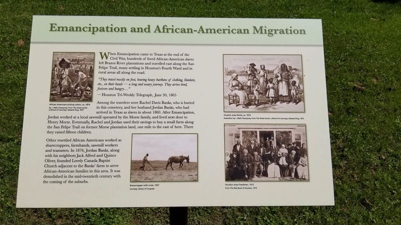Emancipation and African-American Migration Marker image. Click for full size.