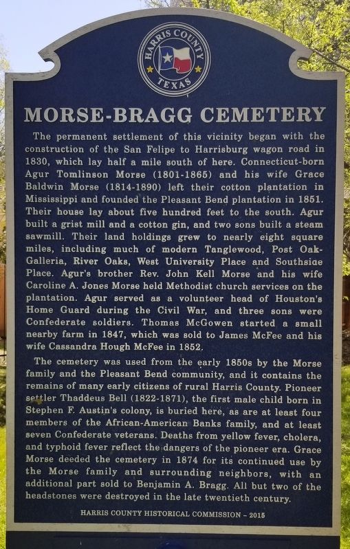 Morse-Bragg Cemetery Marker image. Click for full size.