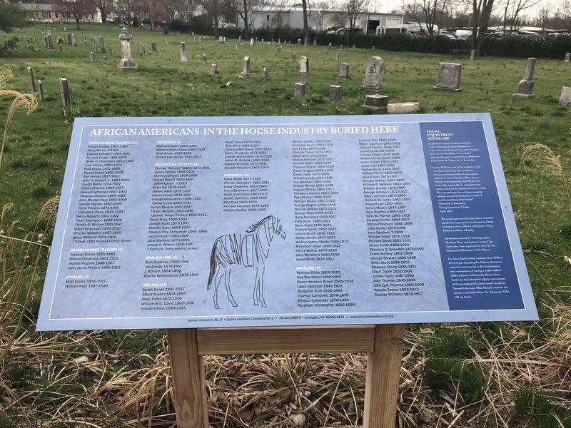 African Americans in the Horse Industry Buried Here Marker image. Click for full size.