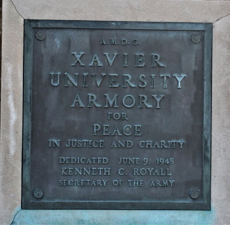Xavier University Armory Marker image. Click for full size.