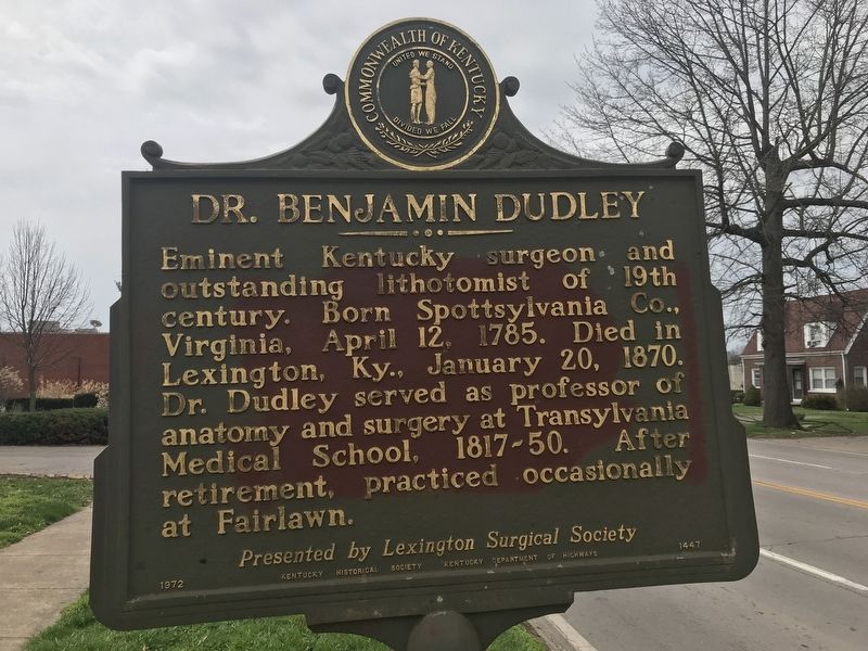 Dr. Benjamin Dudley Marker image. Click for full size.