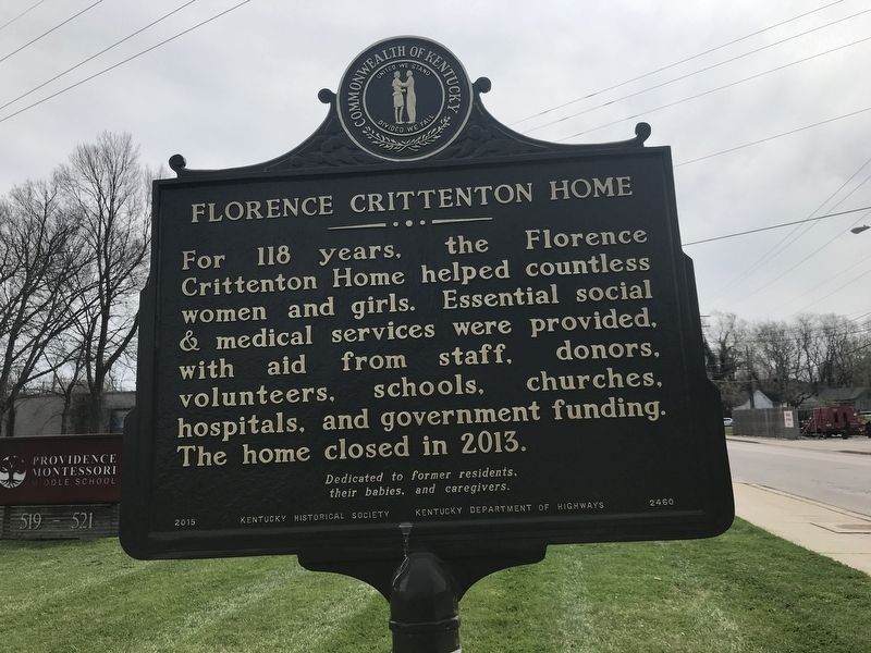 Florence Crittenton Home Marker (Side B) image. Click for full size.