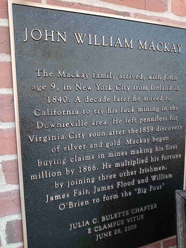 John William Mackay Marker image. Click for full size.