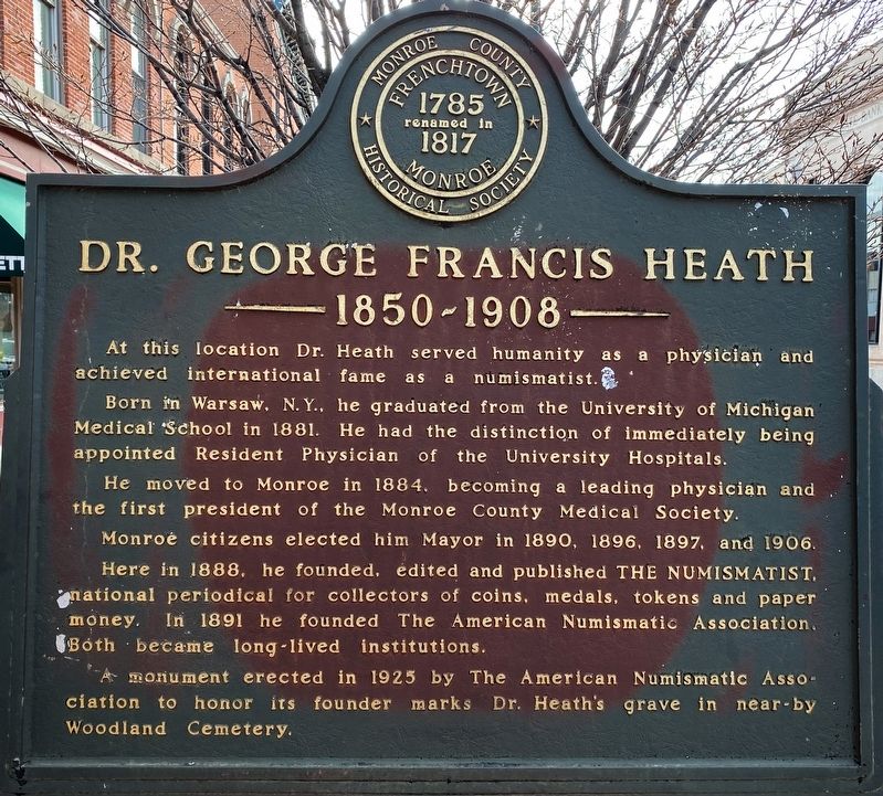 Dr. George Francis Heath 1850~1908 Marker image. Click for full size.