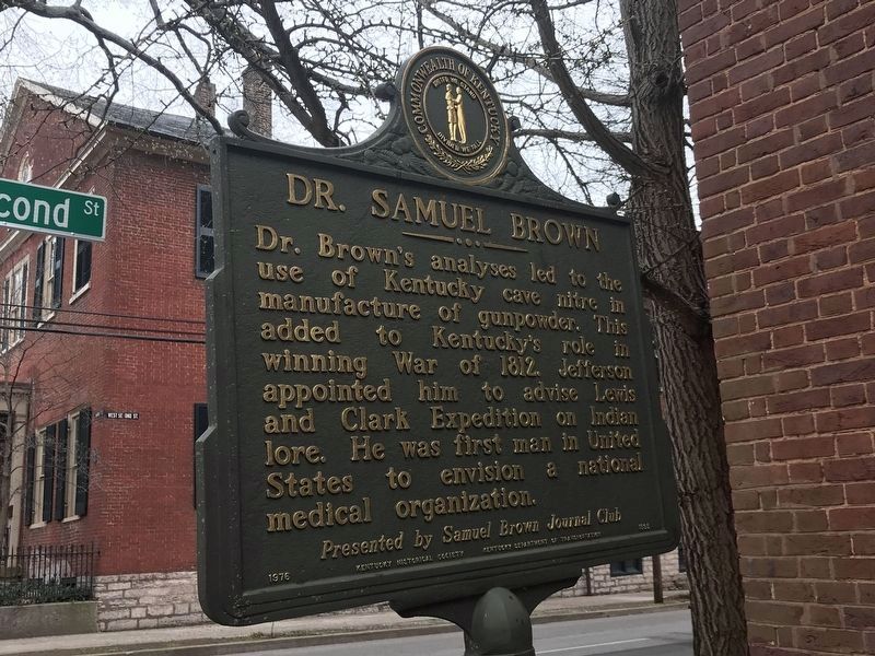 Samuel Brown, M.D. (1769 - 1830) Marker (Side B). Click for full size. Samuel Brown, M.D. (1769 - 1830) Marker (Side B) image. Click for full size.