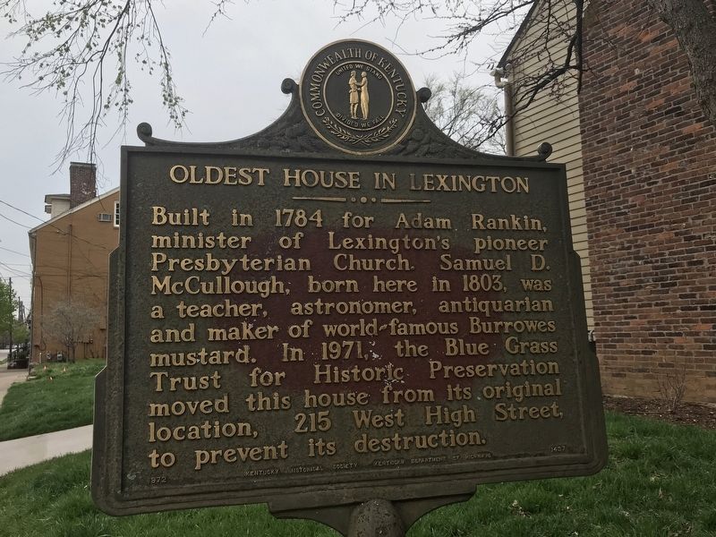 Oldest House in Lexington Marker image. Click for full size.