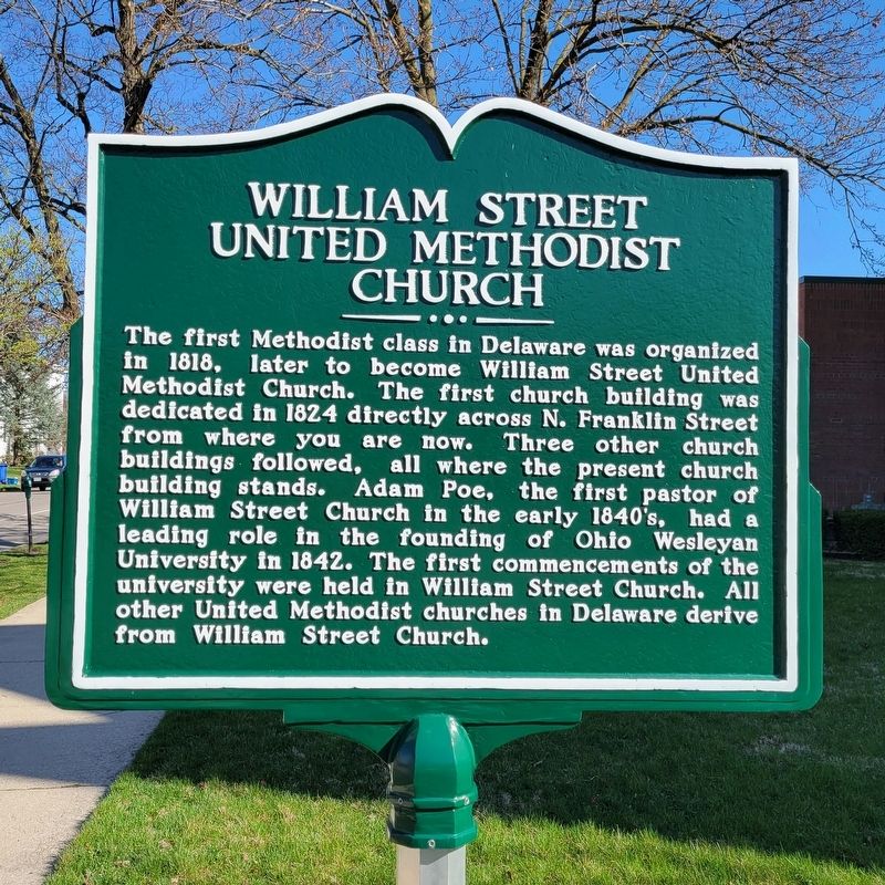 William Street United Methodist Church side of marker image. Click for full size.