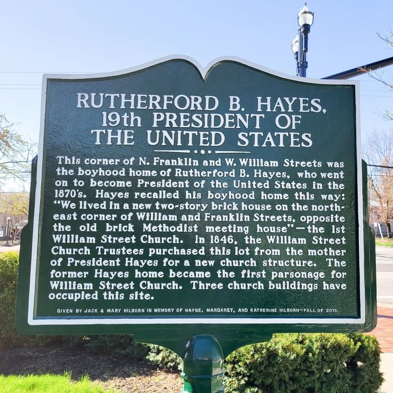Rutherford B. Hayes, 19th President of the United States side of marker image. Click for full size.