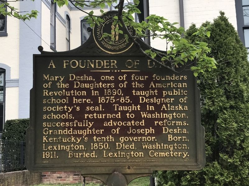 A Founder of D.A.R. Marker. Click for full size. A Founder of D.A.R. Marker image. Click for full size.
