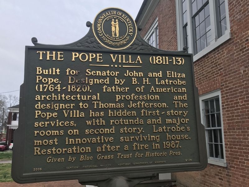 The Pope Villa (1811-13) Marker. Click for full size. The Pope Villa (1811-13) Marker image. Click for full size.