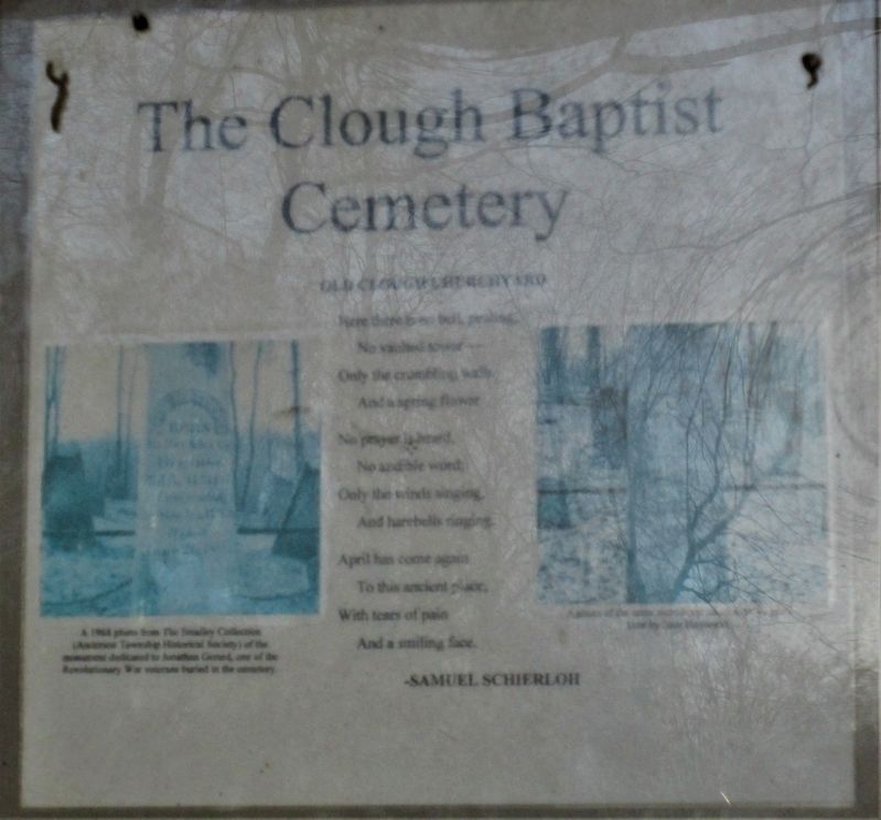 The Clough Baptist Cemetery Marker image. Click for full size.