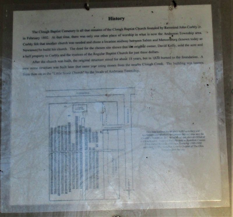 The Clough Baptist Cemetery Marker. Click for full size. The Clough Baptist Cemetery Marker image. Click for full size.