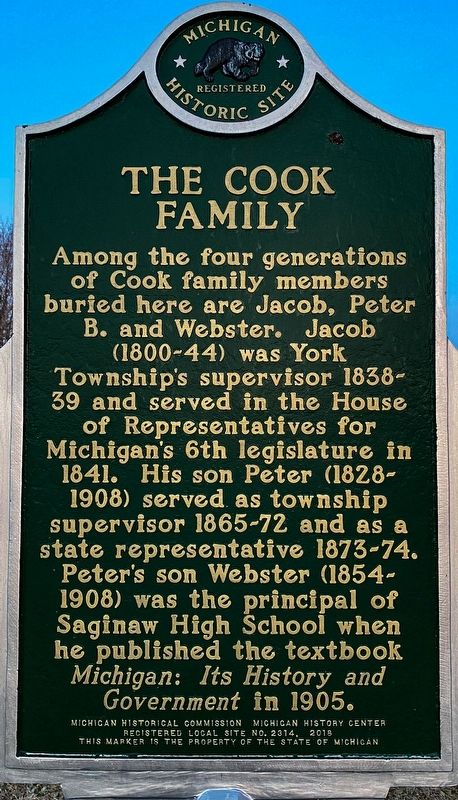 The Cook Family Marker image. Click for full size.