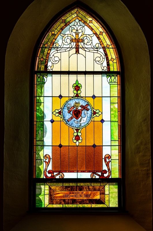 Stained glass window. Click for full size. Stained glass window image. Click for full size.