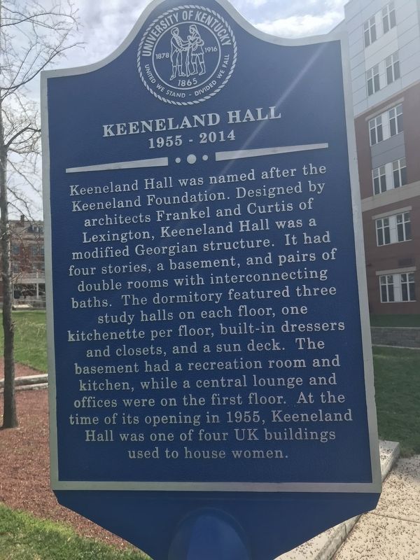 Keeneland Hall Marker (Side A) image. Click for full size.