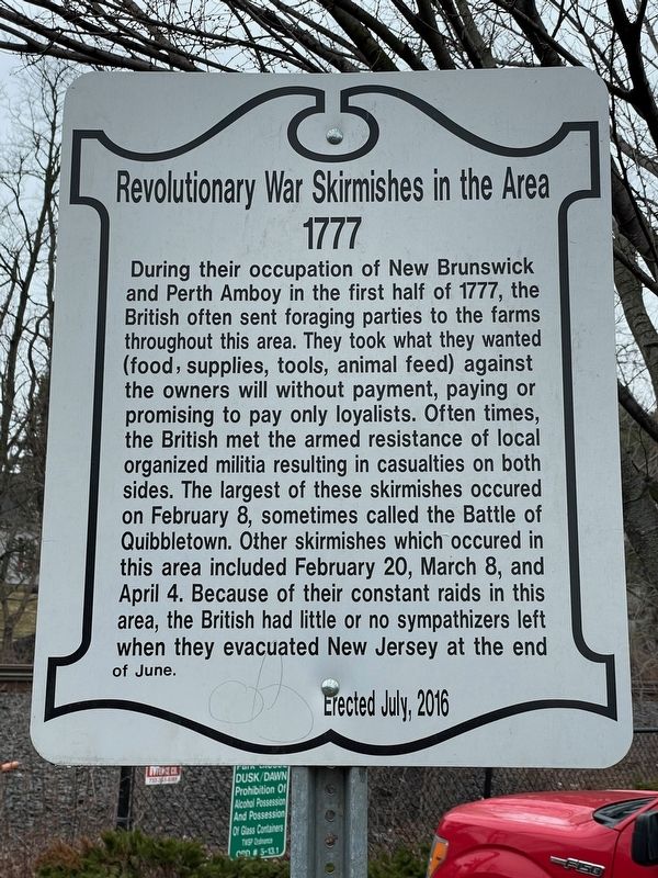 Revolutionary War Skirmishes in the Area Marker image. Click for full size.