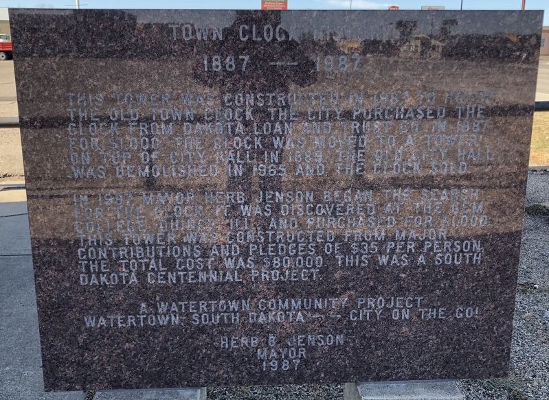 Town Clock History Marker image. Click for full size.