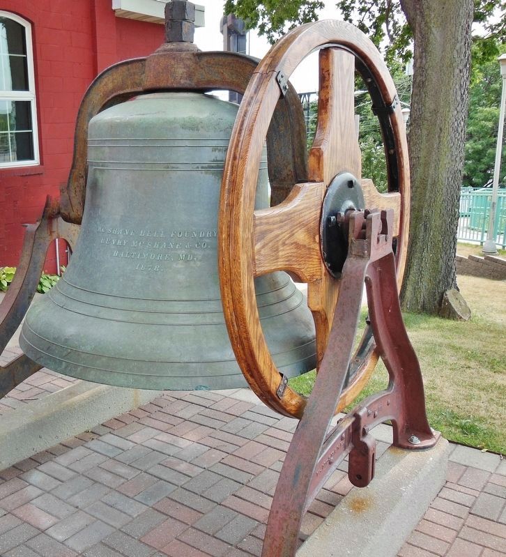 1878 Bell on Exhibit beside Clock Tower image. Click for full size.