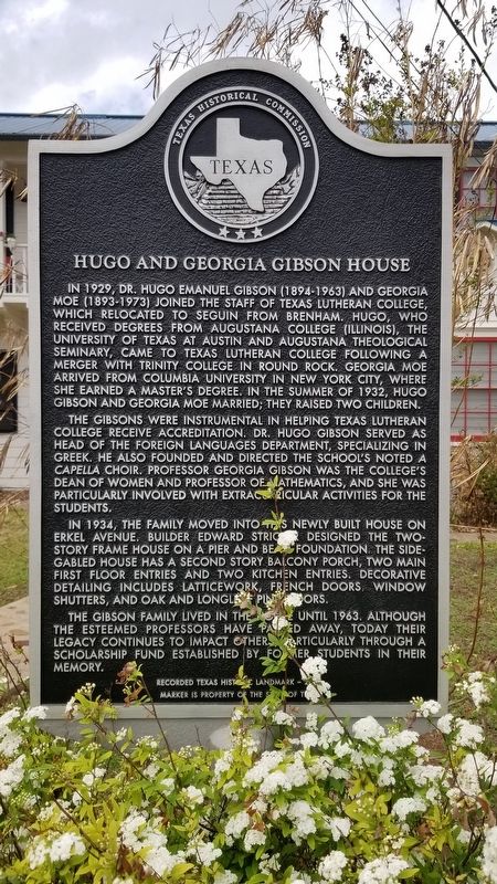 Hugo and Georgia Gibson House Marker image. Click for full size.