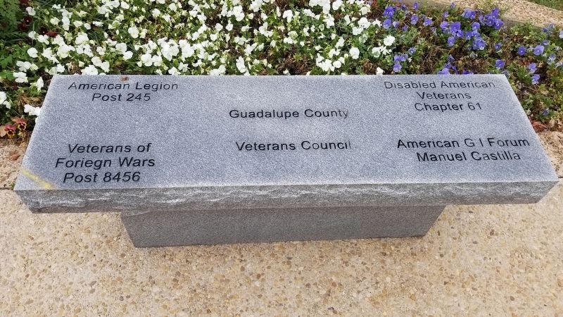 Guadalupe County Veterans Council bench image. Click for full size.