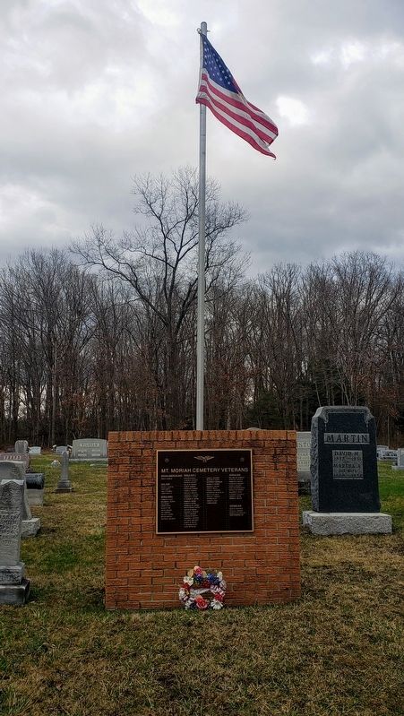 Mt. Moriah Cemetery Veterans Marker. Click for full size. Mt. Moriah Cemetery Veterans Marker image. Click for full size.