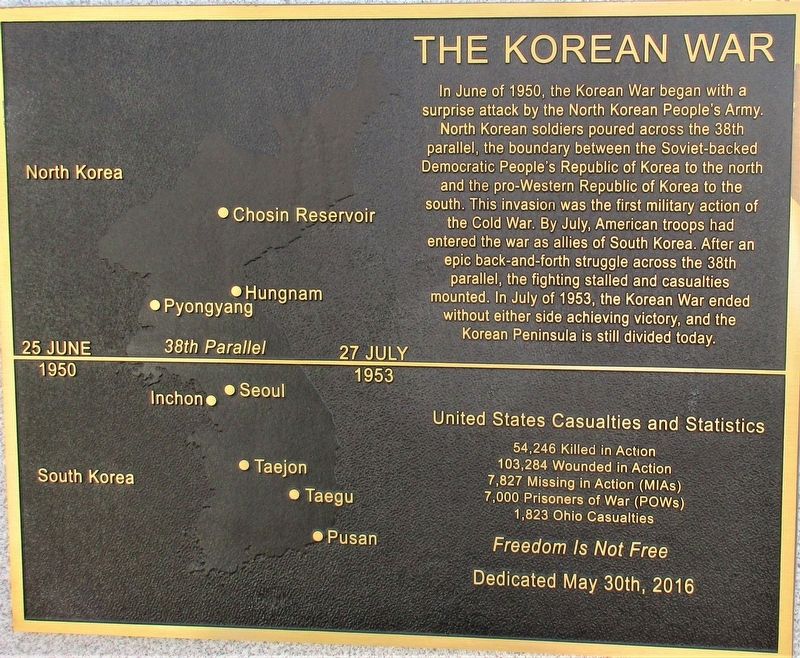 The Korean War Marker. Click for full size. The Korean War Marker image. Click for full size.