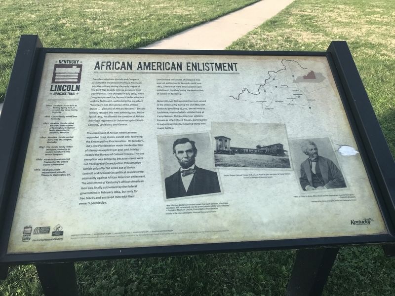 African American Enlistment Marker image. Click for full size.