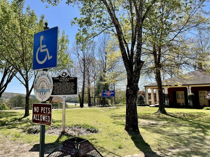 The Chickasaw Nation Marker near the Welcome Center. image. Click for full size.