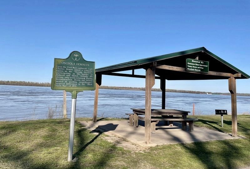 Osceola Hornets Marker & Mississippi River image. Click for full size.