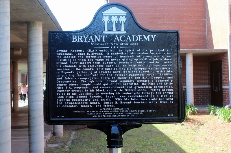 Bryant Academy Marker Side 2 image. Click for full size.