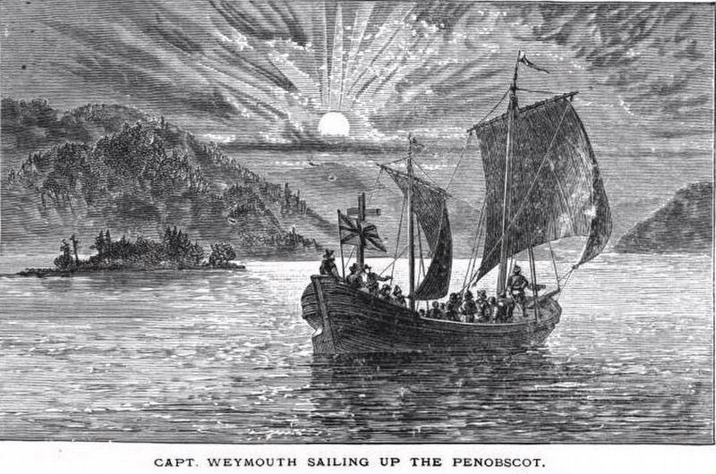 Captain Weymouth's expedition in Penobscot Bay in Maine image. Click for full size.