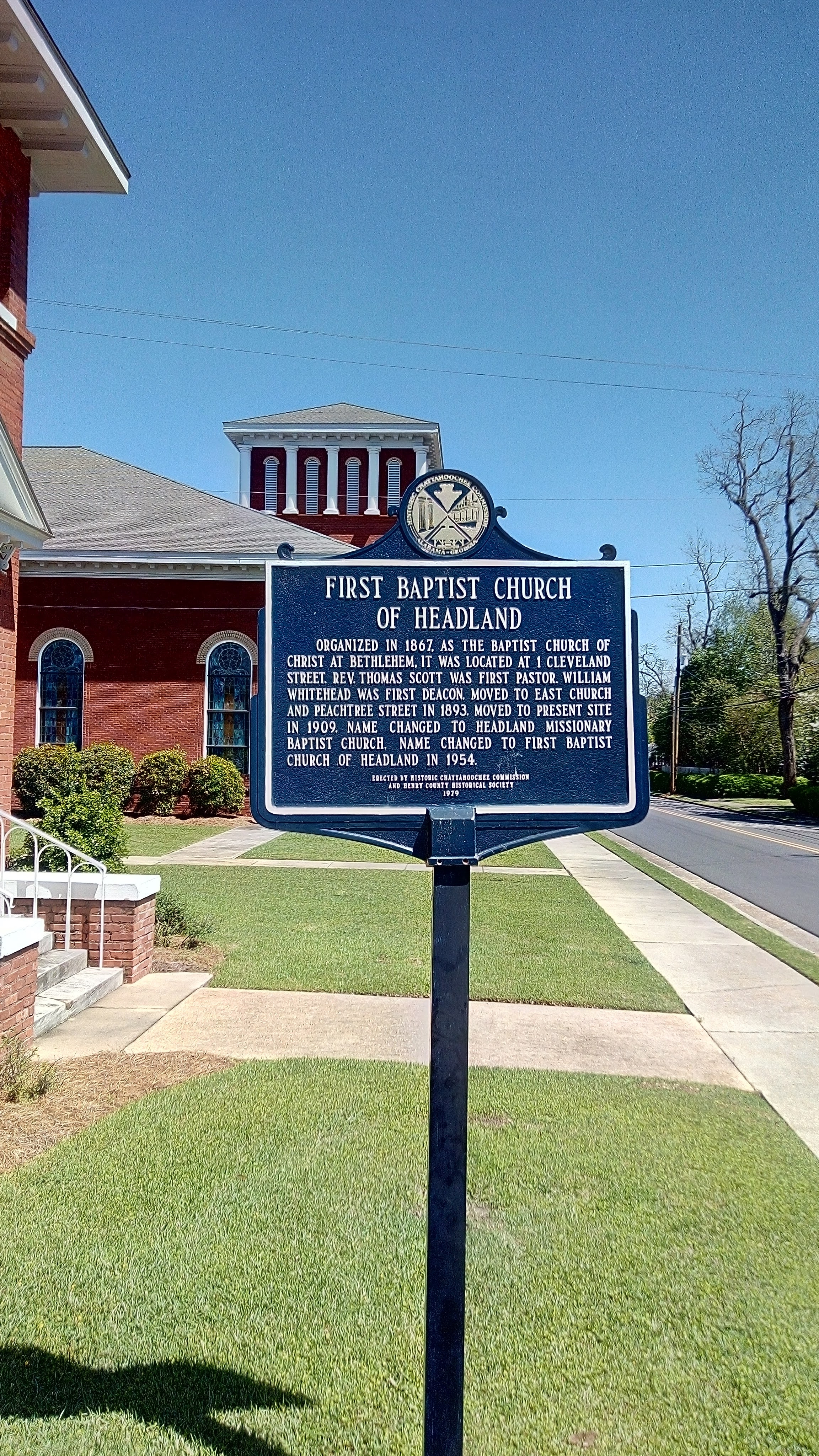 First Baptist Church of Headland Marker