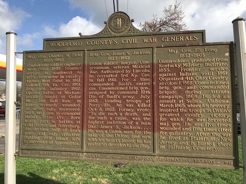 Woodford County's Civil War Generals Marker (Side B) image. Click for full size.