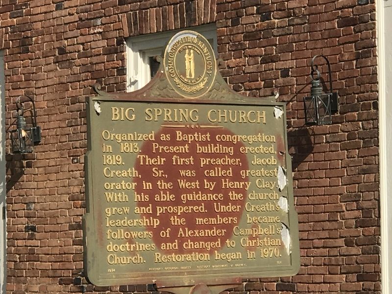 Big Spring Church Marker image. Click for full size.