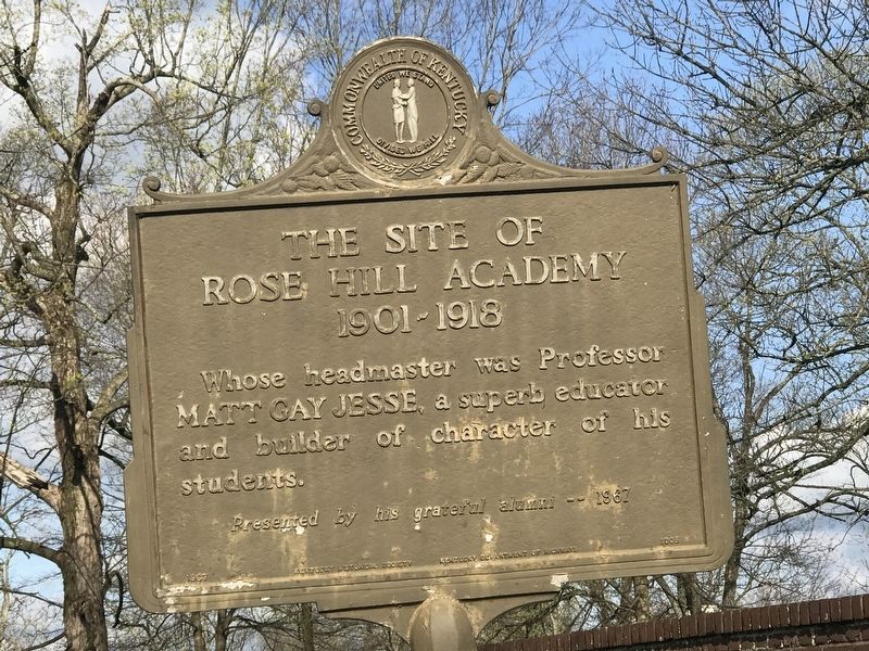 Site of Rose Hill Academy Marker image. Click for full size.