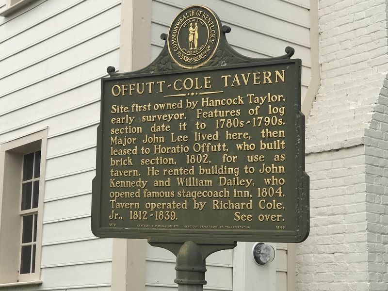 Offutt-Cole Tavern Marker (Side A) image. Click for full size.
