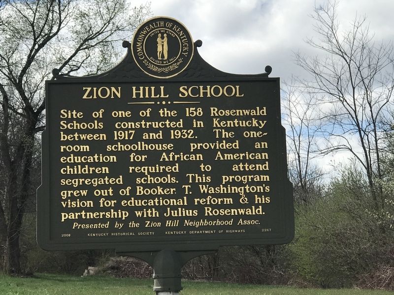 Zion Hill School Marker image. Click for full size.